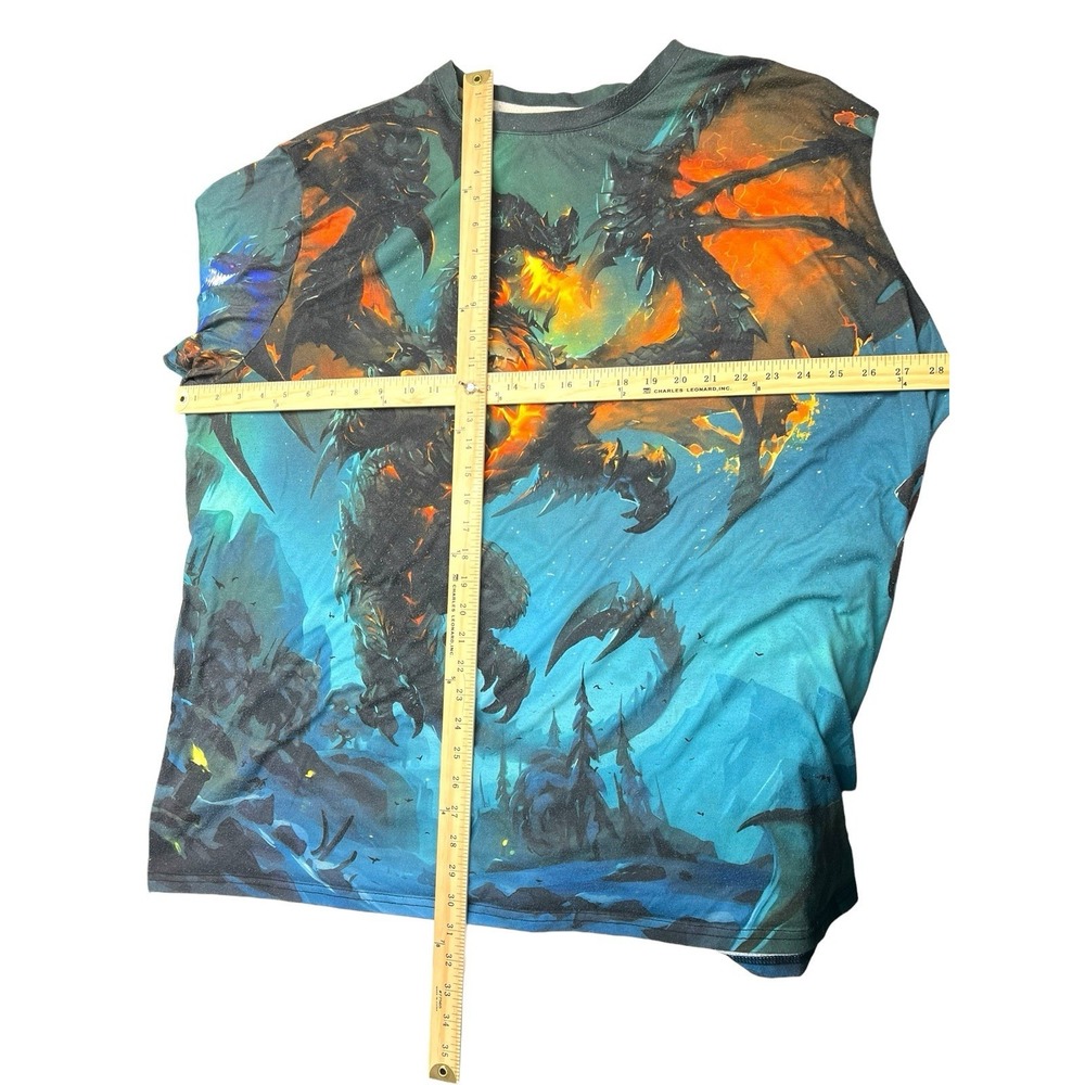 6XL Lava Dragon Graphic T-Shirt Fantasy Fire Monster Big & Tall All Over Print - Picture 5 of 6